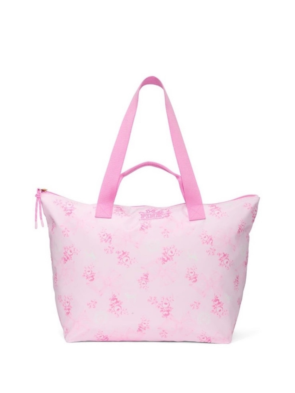 love Shack Fancy + Pink Floral Weekend Tote Bag with Wide Handles NWT - Picture 2 of 7